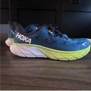Hoka Navy and Lime Athletic Shoes